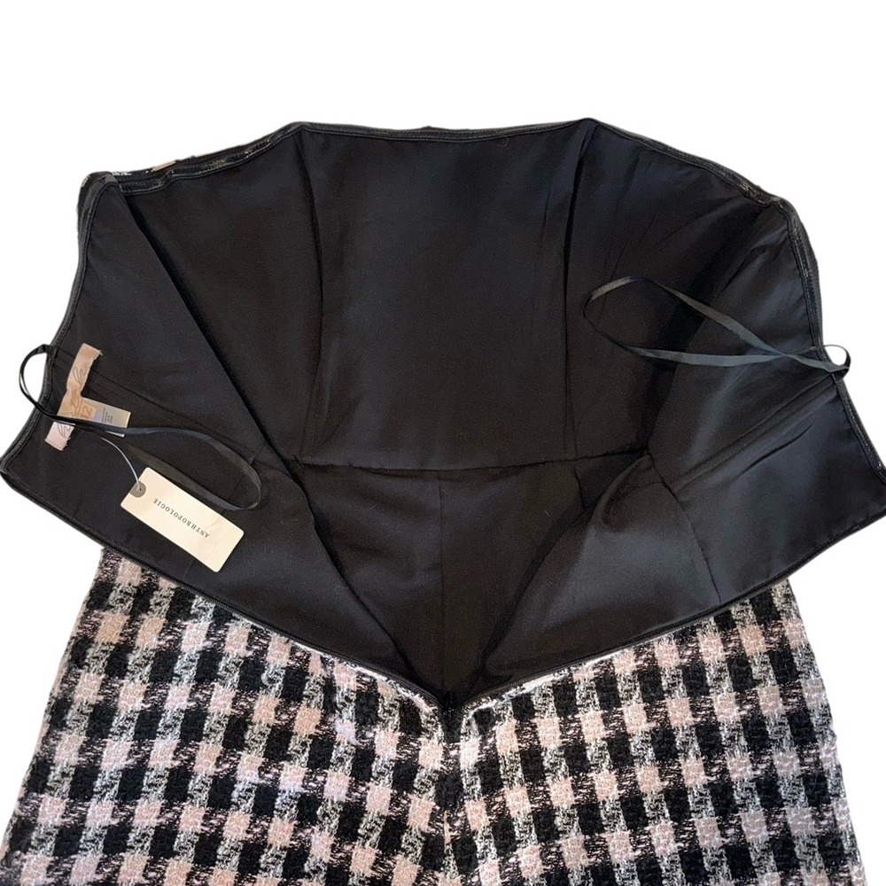 NWT Anthropologie Womens Romper Hutch Strapless Tweed Houndstooth Size 12 - Picture 4 of 8